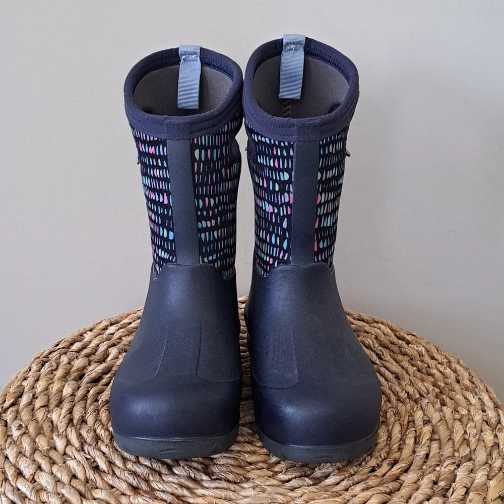 BOGS‎ Youth Neoclassic Twinkle Waterproof/Insulated Rain/ Snow Navy Boots 1